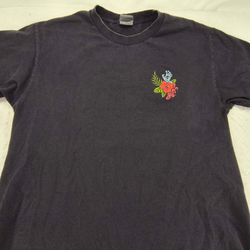 Santa Cruz Hand Casual Crew Neck Short Sleeve Graphic Shirt Mens Size L Black